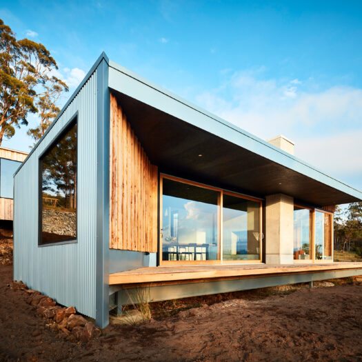 Tamar House with large sliding glass doors onto deck - building photographer example / concept